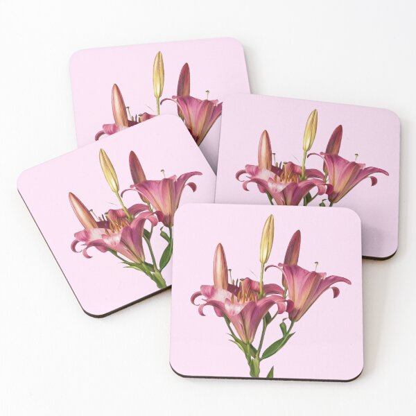 Item preview, pink lily on stem flower sticker  designed and sold by inainart.