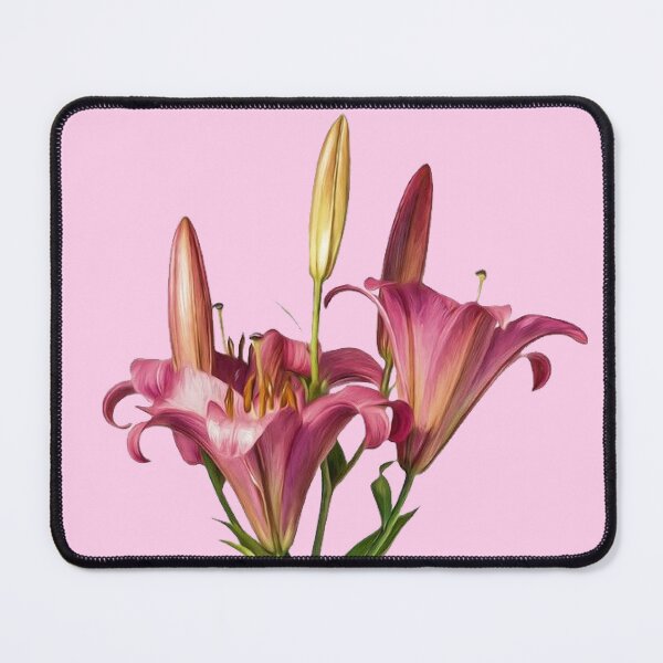 Item preview, pink lily on stem flower sticker designed and sold by inainart.