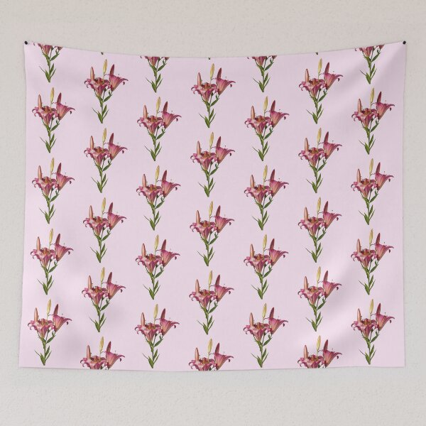 Item preview, pink lily on stem flower sticker  designed and sold by inainart.