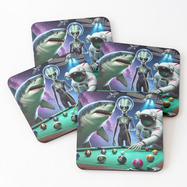 Item preview, Space Pool Party – Astronaut, Alien & Shark designed and sold by Dogandesighn.
