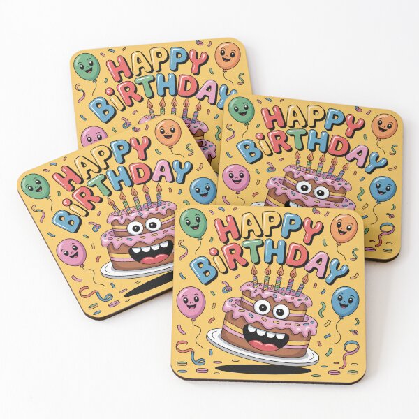 Item preview, Happy Birthday Monster Cake – Cute Dancing Party Vibes designed and sold by Midnight Veil Designs.