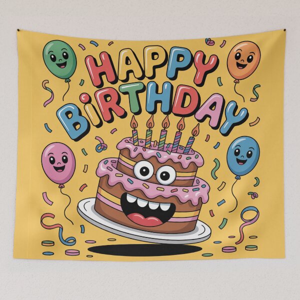 Item preview, Happy Birthday Monster Cake – Cute Dancing Party Vibes designed and sold by Midnight Veil Designs.