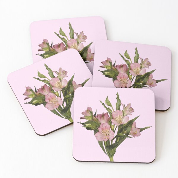 Item preview, pink alstromeria/ peruvian lily on stem flower sticker  designed and sold by inainart.