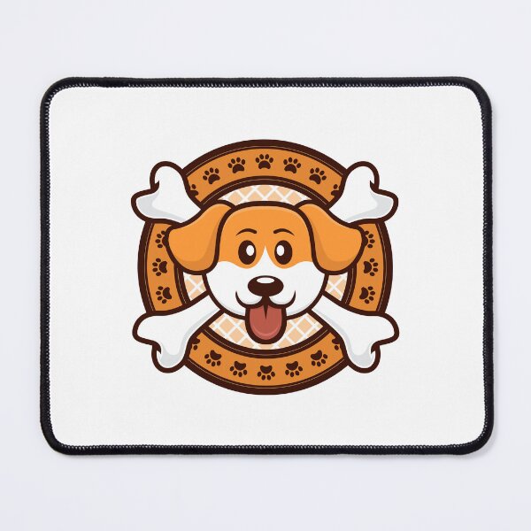 Item preview, Cute Dog Mascot with Bone Frame and Paw Pattern Vector Illustration designed and sold by Oblique21.
