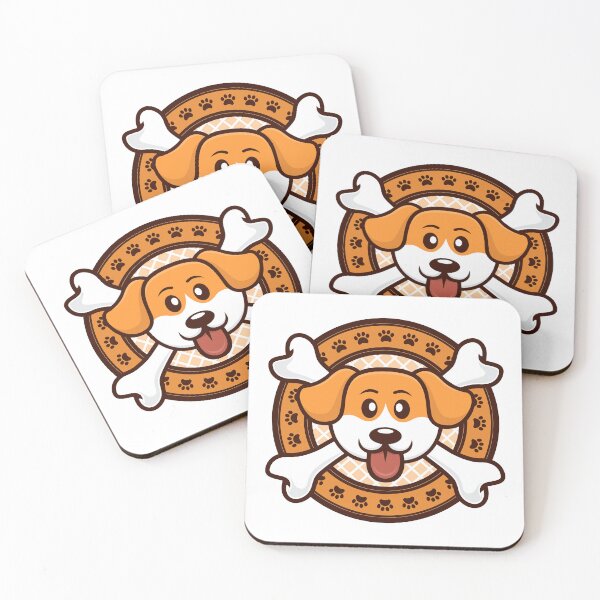 Item preview, Cute Dog Mascot with Bone Frame and Paw Pattern Vector Illustration designed and sold by Oblique21.