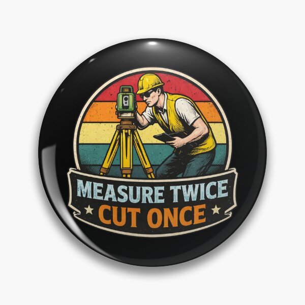 Item preview, Measure Twice Cut Once Retro Surveyor Design designed and sold by Virelo.