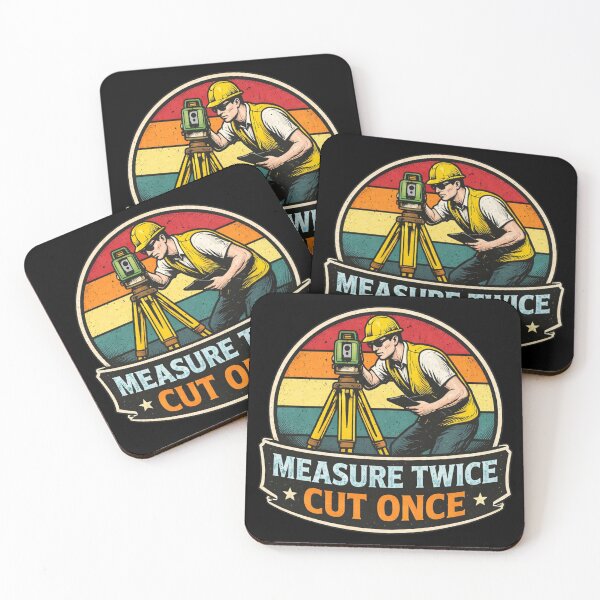 Item preview, Measure Twice Cut Once Retro Surveyor Design designed and sold by Virelo.
