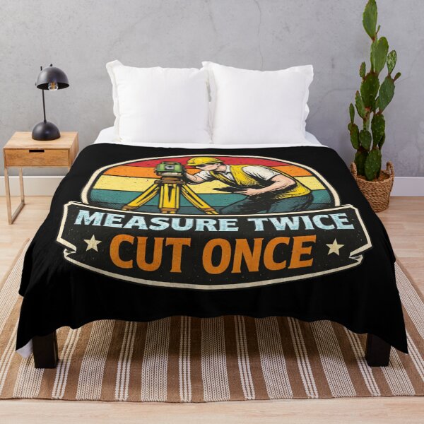 Item preview, Measure Twice Cut Once Retro Surveyor Design designed and sold by Virelo.