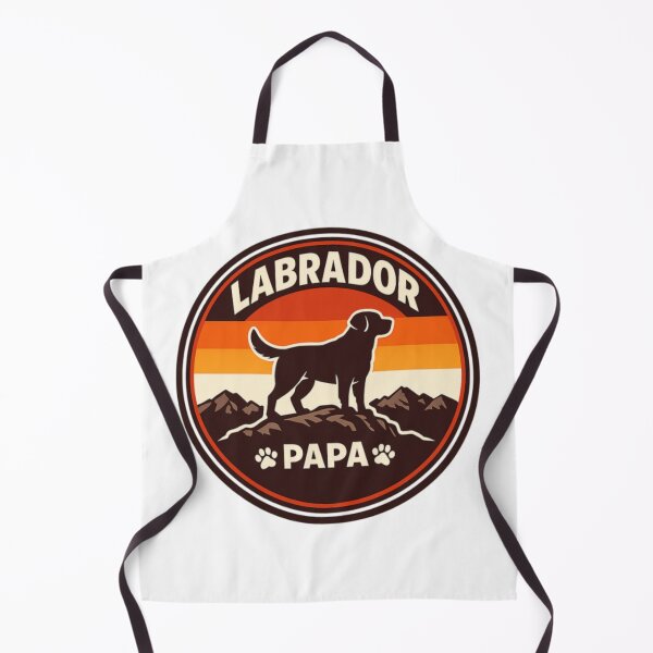 Item preview, Labrador Papa – Retro Sunset Silhouette Badge | Lab Dad Gift designed and sold by PawPrintCustom.