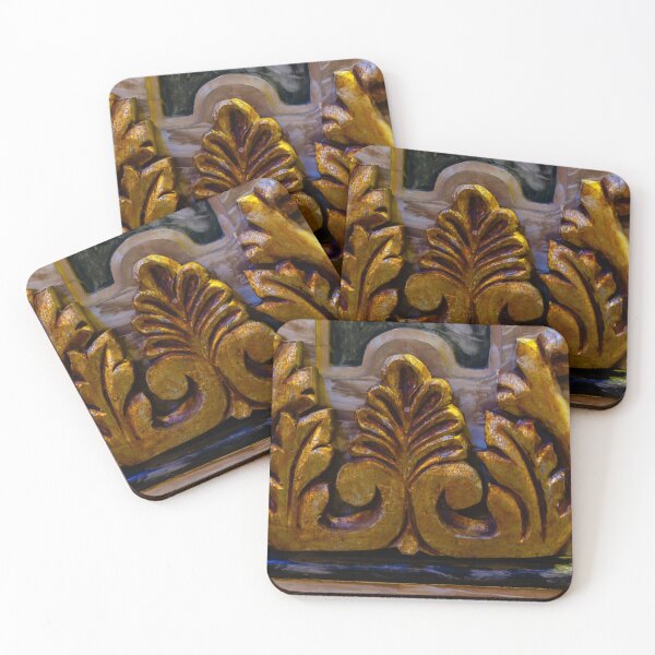 Item preview, Ornate Golden Carved Leaf Motif Architectural Ornament With Rich Gilded Details, Historical Decorative Facade designed and sold by Nmallia.