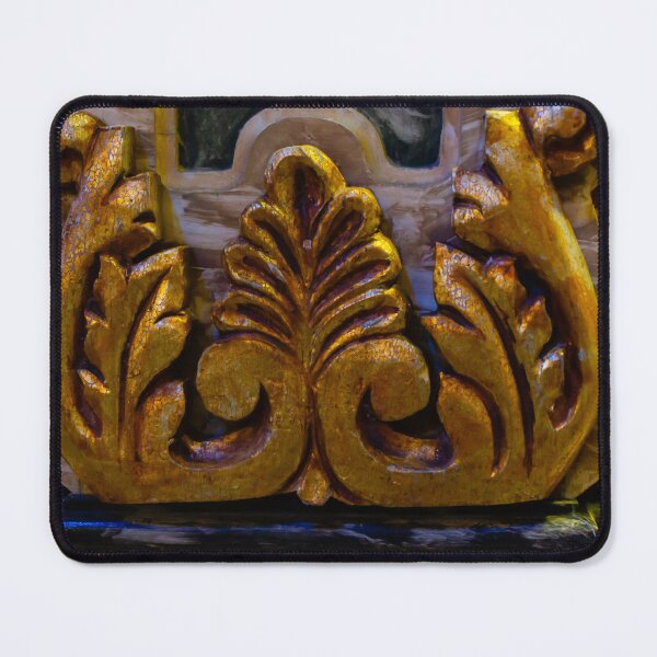 Item preview, Ornate Golden Carved Leaf Motif Architectural Ornament With Rich Gilded Details, Historical Decorative Facade designed and sold by Nmallia.