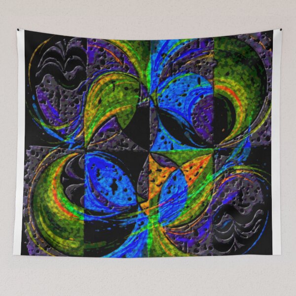 Item preview, zodiac energy wheel dark turbulent colorful geometric abstract design designed and sold by SmashingDeals.