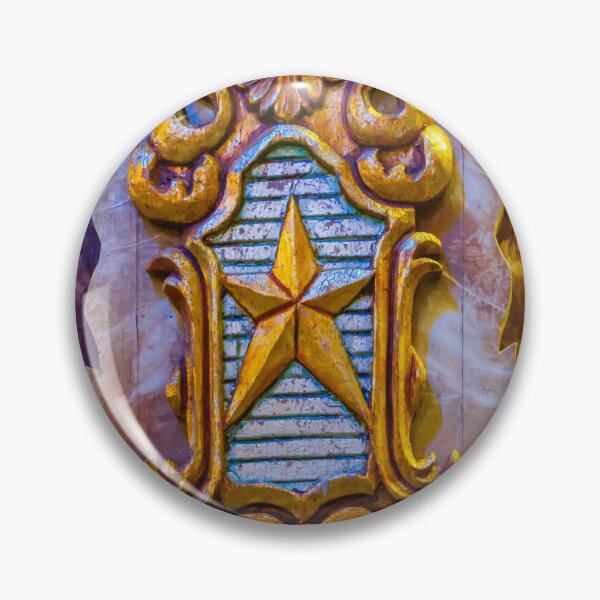 Item preview, Ornate Gold-Leaf Crest with Star Shield on Marble Backdrop, Baroque Carved Ornament Display designed and sold by Nmallia.