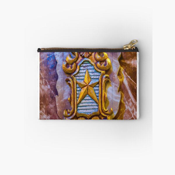 Item preview, Ornate Gold-Leaf Crest with Star Shield on Marble Backdrop, Baroque Carved Ornament Display designed and sold by Nmallia.