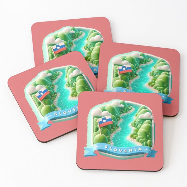 Item preview,   Soča Valley Emerald River – Cute 3D Nature Label with Slovenia Flag   designed and sold by PaintMeWorld.