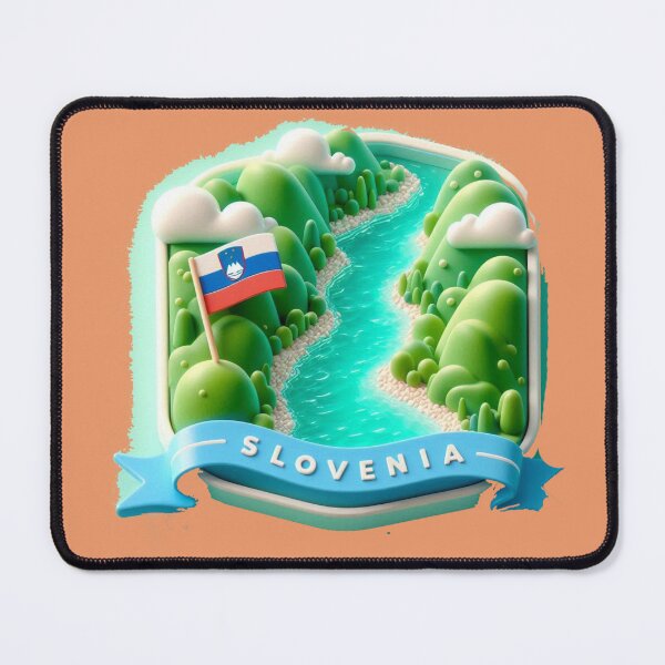 Item preview, Soča Valley Emerald River – Cute 3D Nature Label with Slovenia Flag designed and sold by PaintMeWorld.