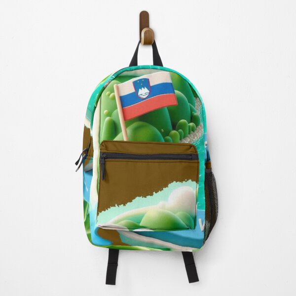 Item preview, Soča Valley Emerald River – Cute 3D Nature Label with Slovenia Flag designed and sold by PaintMeWorld.