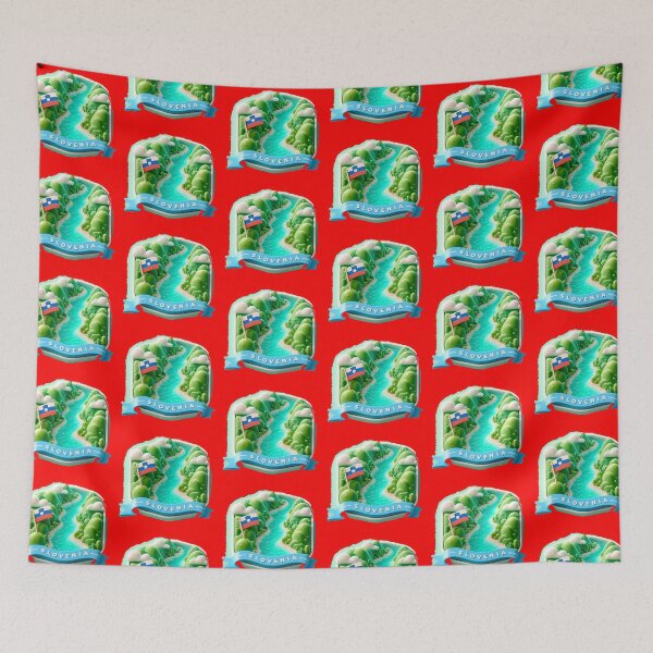 Item preview,   Soča Valley Emerald River – Cute 3D Nature Label with Slovenia Flag   designed and sold by PaintMeWorld.