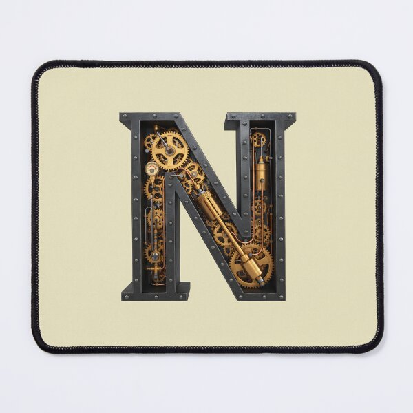 Item preview, Steampunk Letter N - Mechanical Gear Alphabet Initial, Vintage Industrial Monogram designed and sold by The Visual Syllabus.