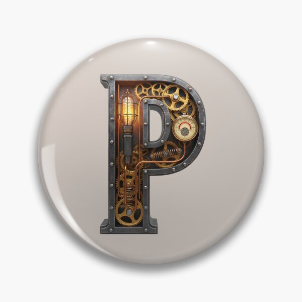 Item preview, Steampunk Letter P — Mechanical Gear Alphabet Initial, Vintage Industrial Monogram designed and sold by The Visual Syllabus.