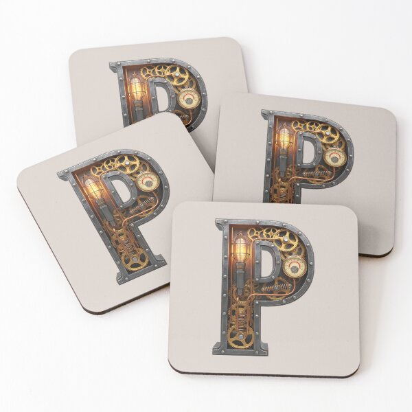 Item preview, Steampunk Letter P — Mechanical Gear Alphabet Initial, Vintage Industrial Monogram designed and sold by The Visual Syllabus.