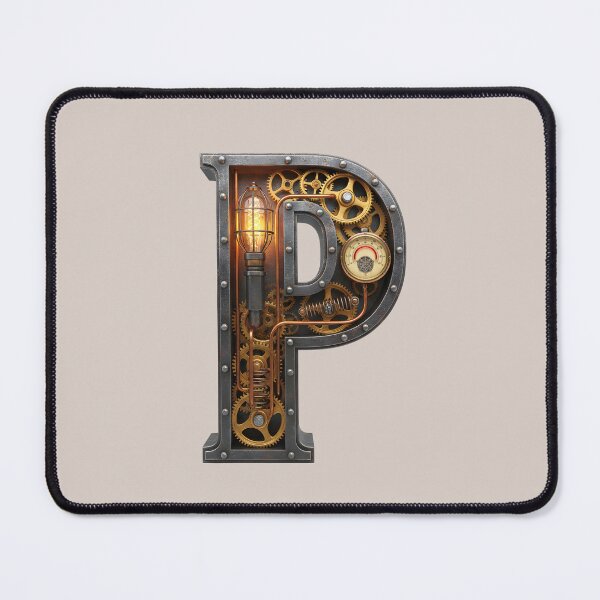 Item preview, Steampunk Letter P — Mechanical Gear Alphabet Initial, Vintage Industrial Monogram designed and sold by The Visual Syllabus.