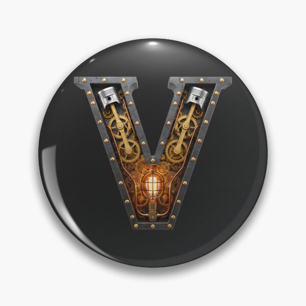 Item preview, Steampunk Letter V — Mechanical Gear Alphabet Initial, Vintage Industrial Monogram designed and sold by The Visual Syllabus.