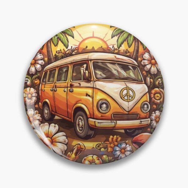 Item preview, Vintage Hippie Van – Retro 70s Boho Camper & Flower Power Design designed and sold by OutofOfficeWear.