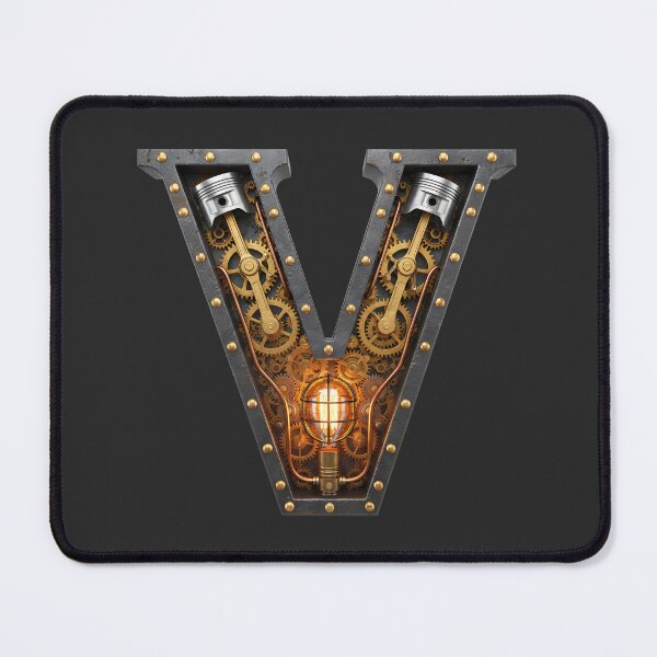 Item preview, Steampunk Letter V — Mechanical Gear Alphabet Initial, Vintage Industrial Monogram designed and sold by The Visual Syllabus.
