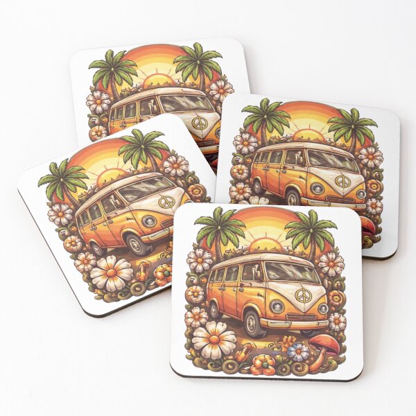 Item preview, Vintage Hippie Van – Retro 70s Boho Camper & Flower Power Design designed and sold by OutofOfficeWear.