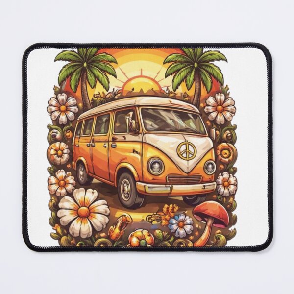Item preview, Vintage Hippie Van – Retro 70s Boho Camper & Flower Power Design designed and sold by OutofOfficeWear.