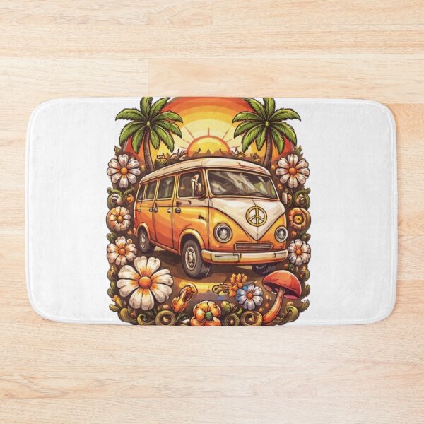 Item preview, Vintage Hippie Van – Retro 70s Boho Camper & Flower Power Design designed and sold by OutofOfficeWear.