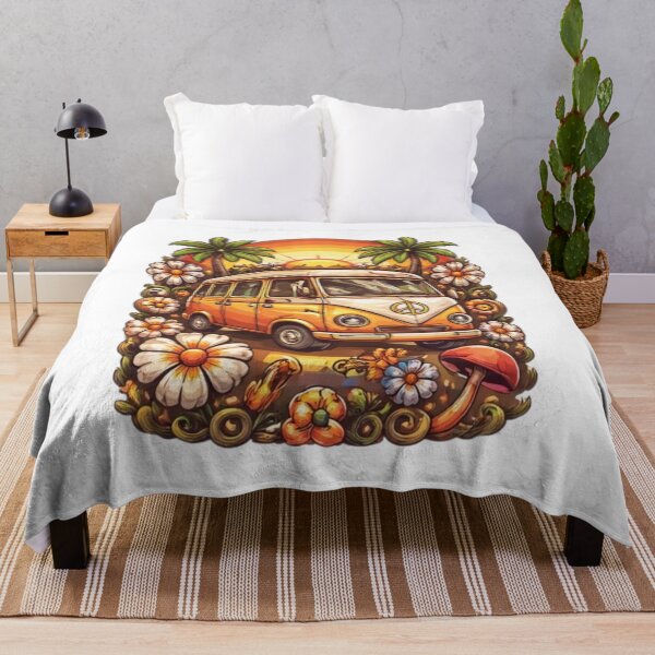 Item preview, Vintage Hippie Van – Retro 70s Boho Camper & Flower Power Design designed and sold by OutofOfficeWear.
