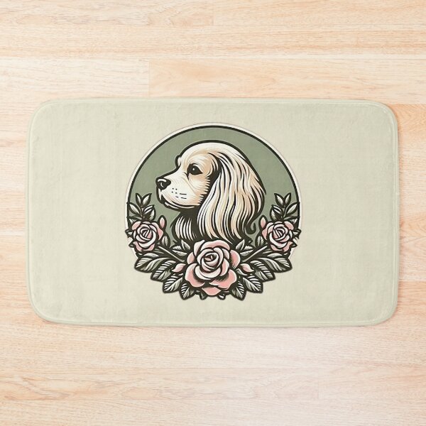 Item preview, Vintage English Toy Spaniel Portrait - Floral Dog Badge designed and sold by GREENZ0NE.