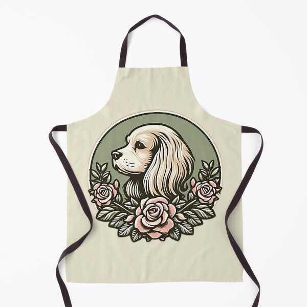 Item preview, Vintage English Toy Spaniel Portrait - Floral Dog Badge designed and sold by GREENZ0NE.