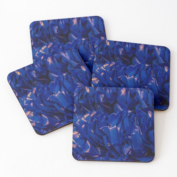 Item preview, Close-Up Of Vibrant Blue Crumpled Plastic Material With Shiny Textures And Ridges designed and sold by Nmallia.