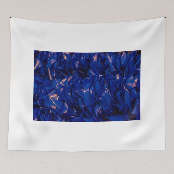 Item preview, Close-Up Of Vibrant Blue Crumpled Plastic Material With Shiny Textures And Ridges designed and sold by Nmallia.