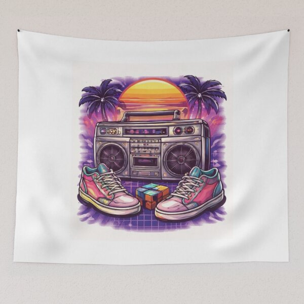 Item preview, Retro 90s Boombox & Sneakers – Vintage Hip Hop Old School Music Vibe designed and sold by OutofOfficeWear.