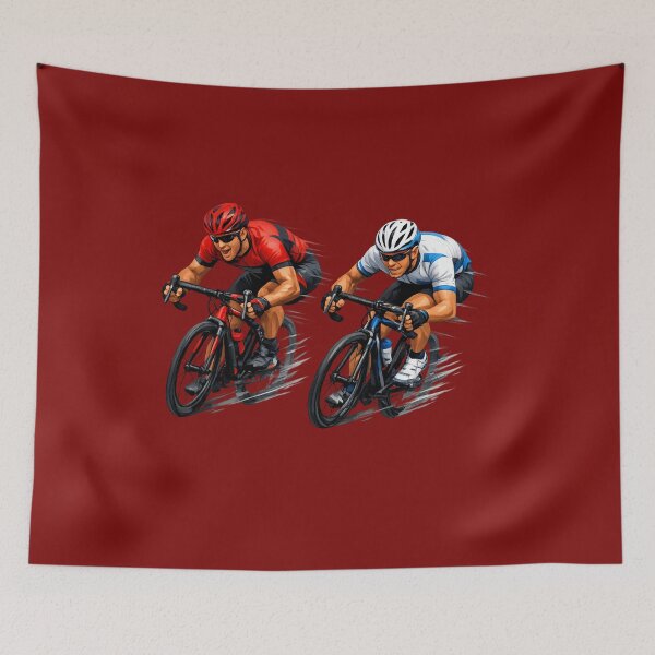 Artikelvorschau, Dynamic Cycling Race Design - Two Road Bike Riders Competition Illustration. entworfen und verkauft von LunaPrintCo.