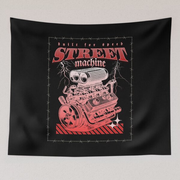 Item preview, Street Machine Built For Speed Supercharged Engine Muscle Car Racing Gearhead designed and sold by CarantinedChaos.