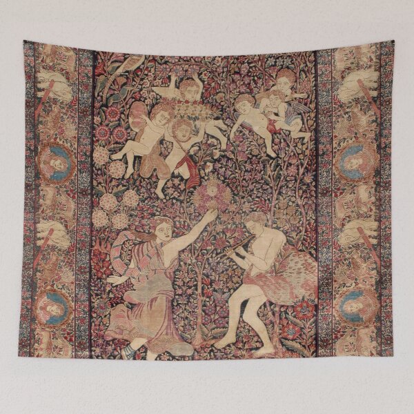 Item preview, Kerman Pictorial Rug with People & Animals designed and sold by Vicky Brago-Mitchell®.
