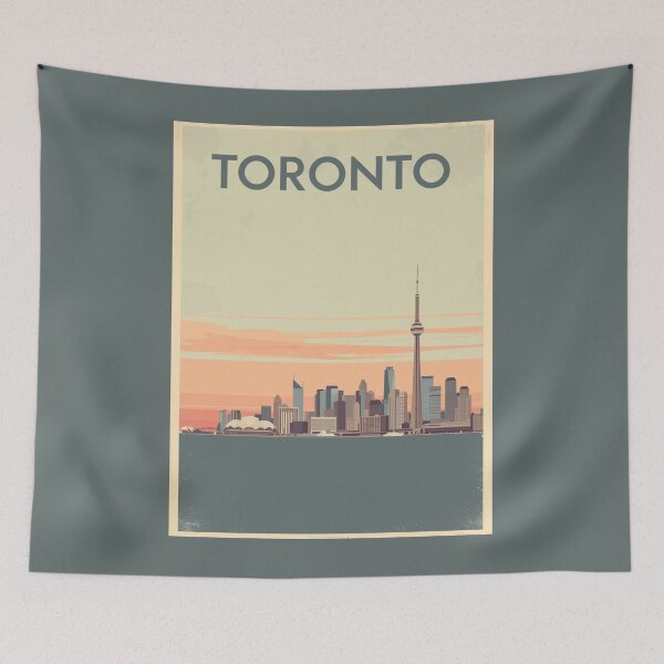 Item preview, Toronto Vintage Poster | CN Tower Skyline Print | Retro Canada Travel Wall Art designed and sold by AM-little-shop.