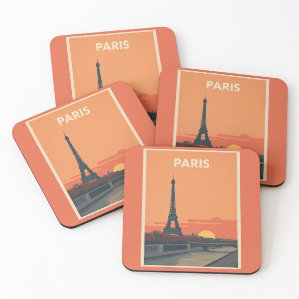 Artikelvorschau, Vintage-Poster aus Paris | Eiffelturm-Sonnenuntergang | Retro-Wandbild aus Frankreich entworfen und verkauft von AM-little-shop.