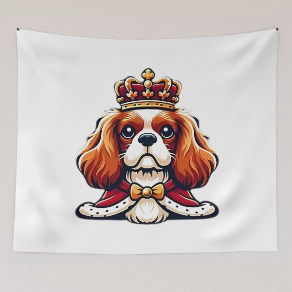 Item preview, English Toy Spaniel King - Funny Dog with Crown designed and sold by GREENZ0NE.