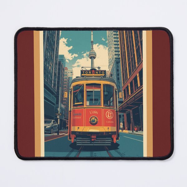 Item preview, Vintage Toronto CN Tower Poster | Retro TTC Streetcar Wall Art Print designed and sold by AM-little-shop.