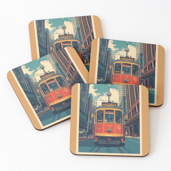 Item preview, Vintage Toronto CN Tower Poster | Retro TTC Streetcar Wall Art Print designed and sold by AM-little-shop.
