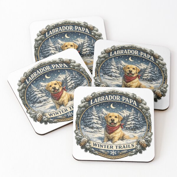 Item preview, Labrador Papa – Winter Trails Snow Mountain Badge | Lab Dad Gift designed and sold by PawPrintCustom.