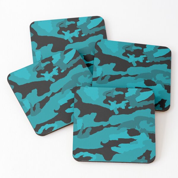 Item preview, Black And Cyan Camo Pattern Seamless designed and sold by pattern-archive.