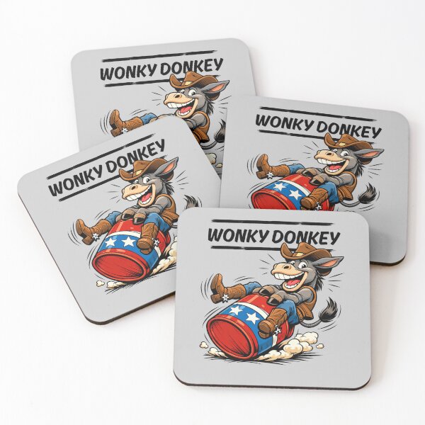 Item preview, WONKY DONKEY – Funny Cowboy Donkey Riding Rodeo Barrel | Western Cartoon Humor designed and sold by Cree8if.