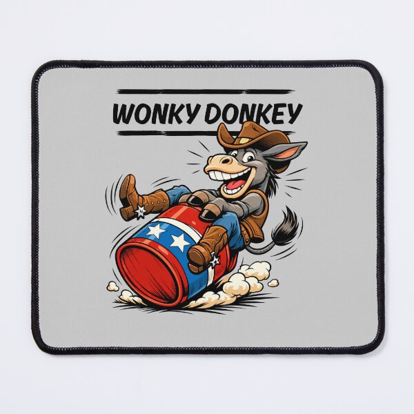 Item preview, WONKY DONKEY – Funny Cowboy Donkey Riding Rodeo Barrel | Western Cartoon Humor designed and sold by Cree8if.